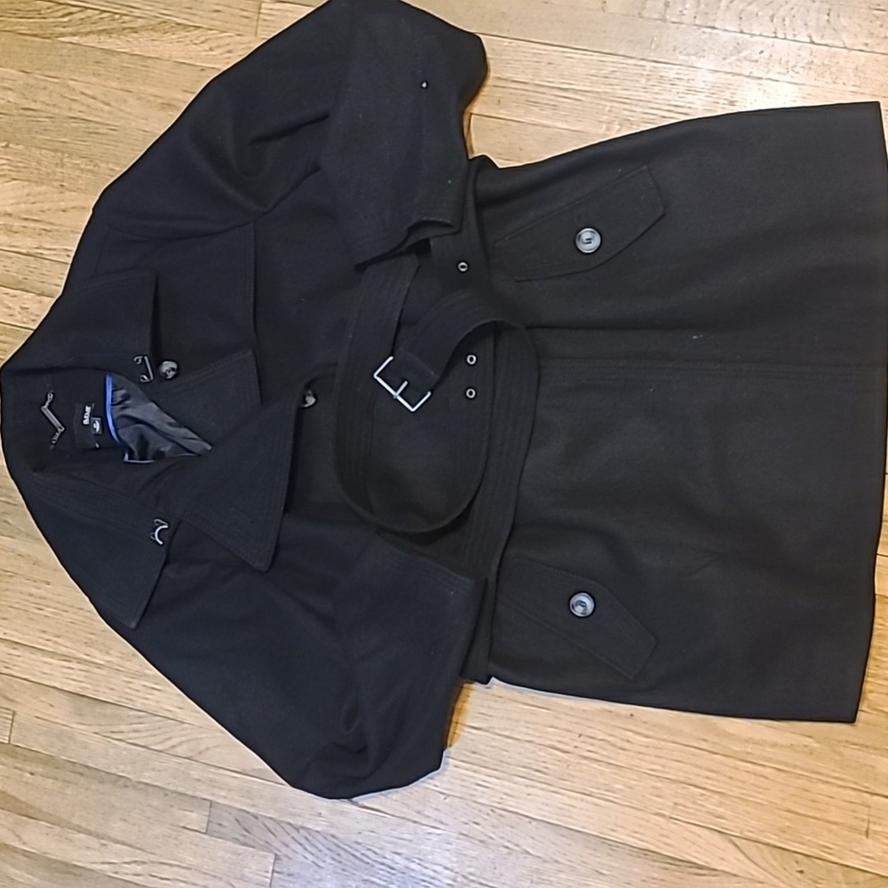 Women's Plus Black Wool Coat